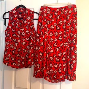 Matching floral set top + skirt